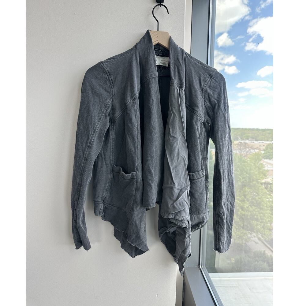 Saturday/Sunday Gray Kimono Jacket Open Front Pockets Lightweight Women's S